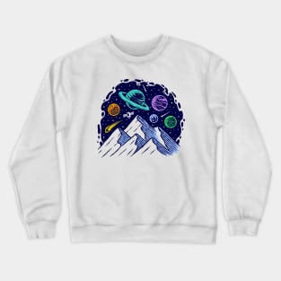 Mountain universe illustration Crewneck Sweatshirt